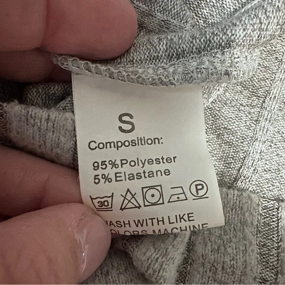 SHEIN Light Gray Ribbed Knit Sweatshirt - Picture 5 of 6